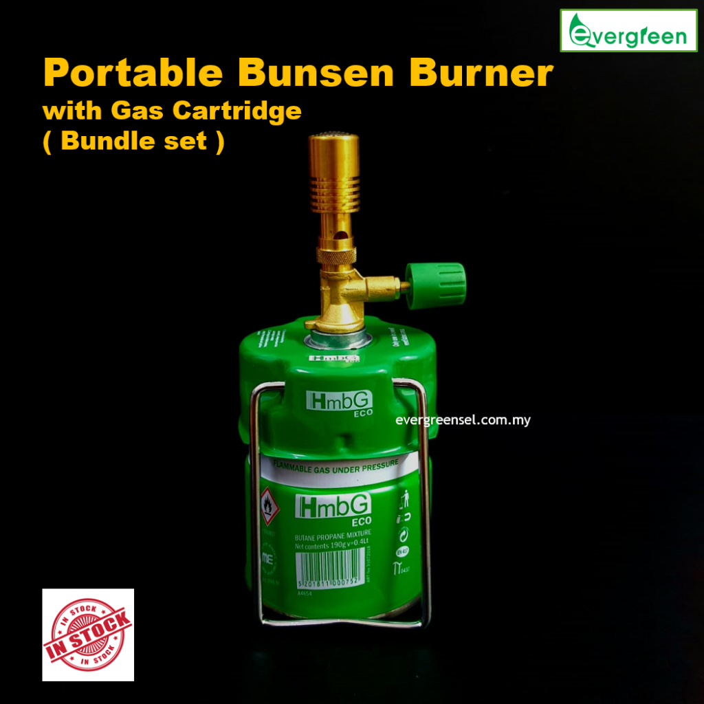 ( READY STOCK ) Portable Bunsen Burner, with Gas Cartridge "HmbG" Eco