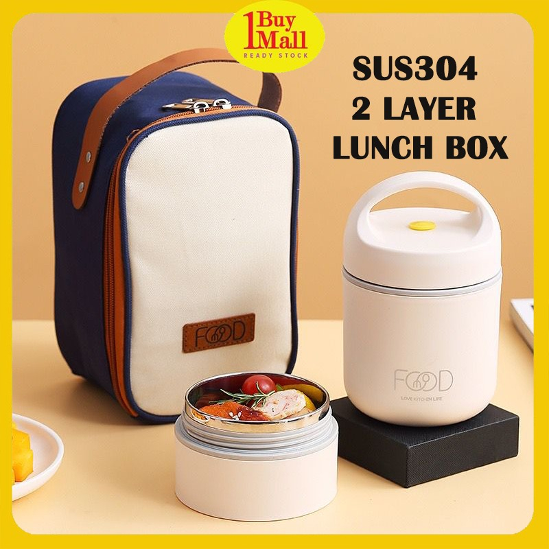 1/2 Layers Portable Lunch Box Breakfast Cup Breakfast Food Storage Box