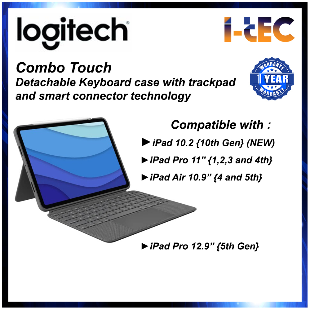 Logitech COMBO TOUCH Backlit keyboard case with trackpad for iPad10.9,iPad  Pro 12.9, 11-inch and iPad Air(4th,5th gen) Shopee Malaysia