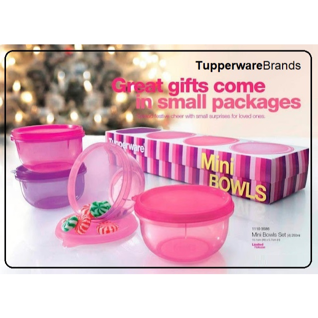 Tupperware IDEAL LIT'L BOWLS (4) 250ml | Shopee Malaysia