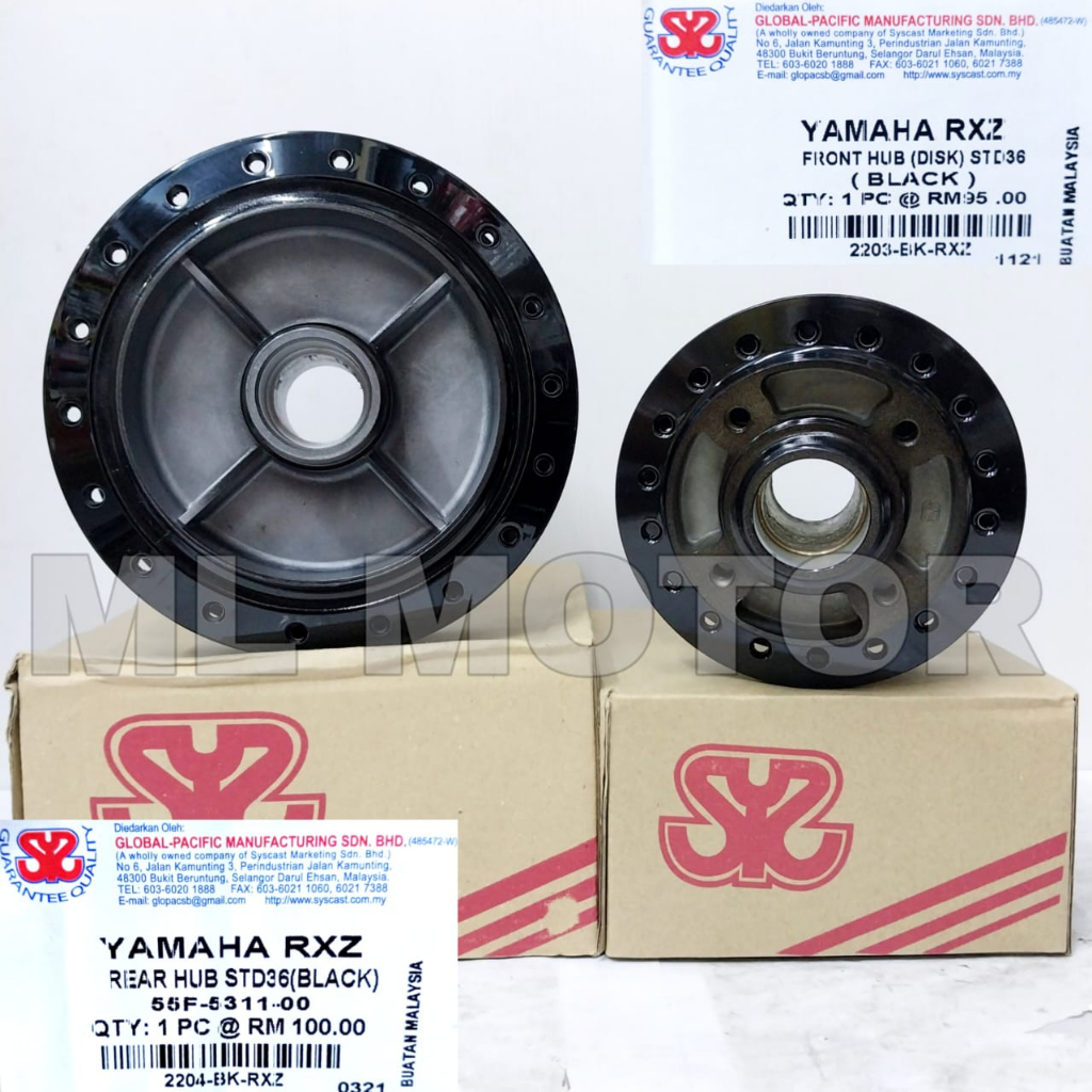SYS Front Rear Hub Yamaha RXZ Front Disk STD36 Set Black | Shopee Malaysia