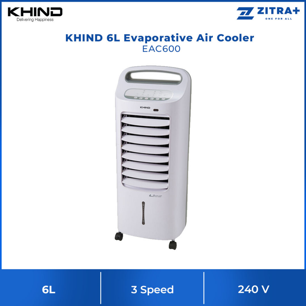 KHIND 6L Evaporative Air Cooler EAC600 Auto Shut Off Pump Protection