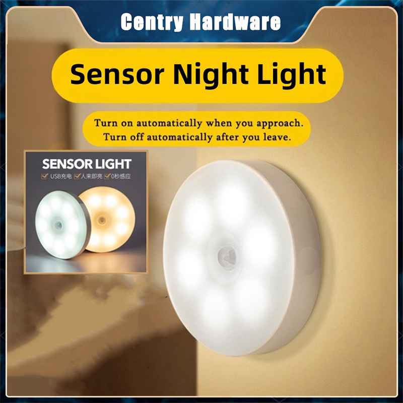 LED Motion Sensor Night Light Wireless USB Under Cabinet Light Closet ...
