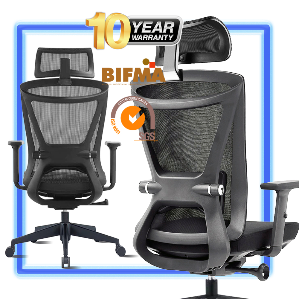 Office Chair 3283DBLK Ergonomic Highback Mesh Winner Chairs