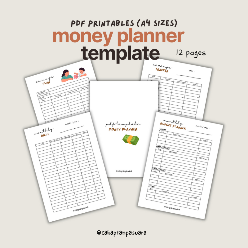 Money planner financial template budget tracker savings plan [ Softcopy ...