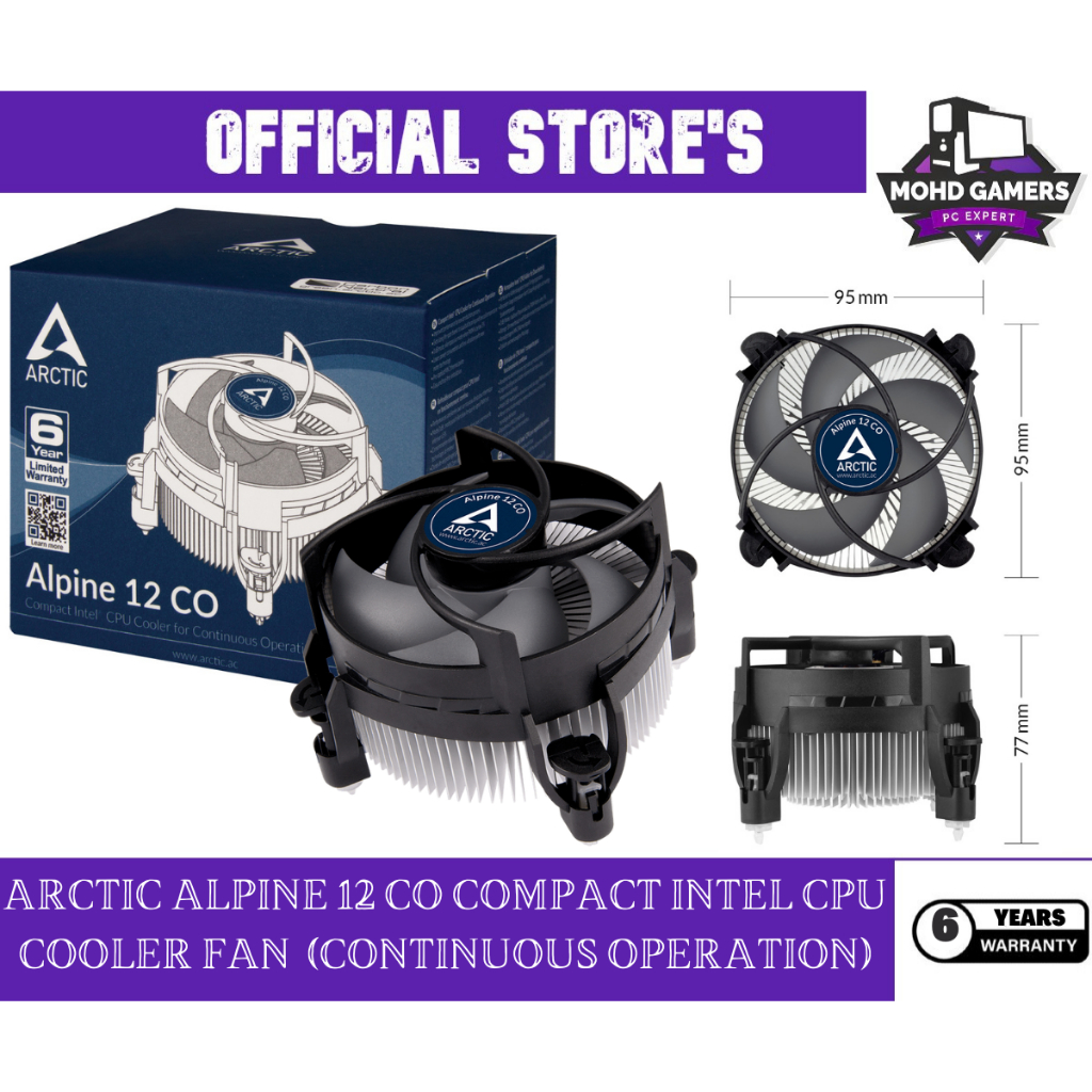 ARCTIC ALPINE 12 CO COMPACT INTEL CPU COOLER FAN (CONTINUOUS OPERATION