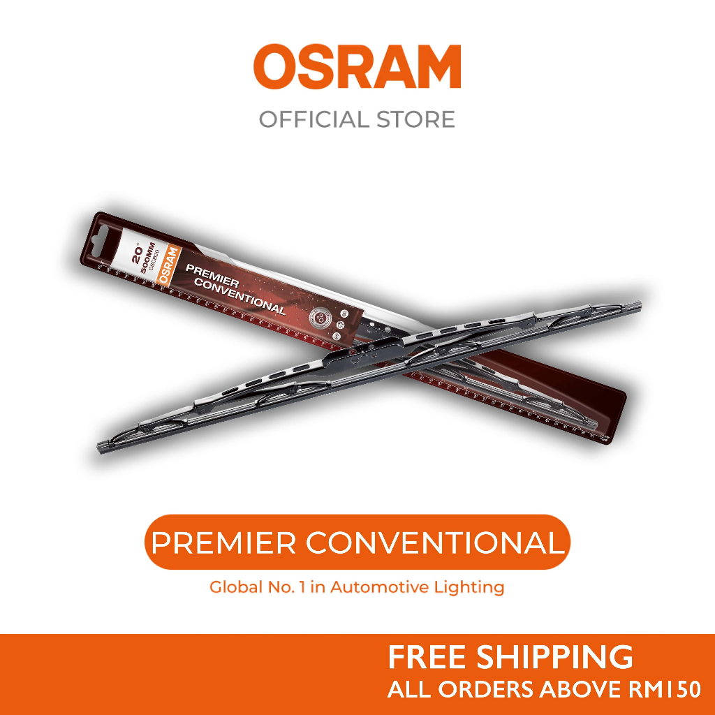 Osram Premier Conventional Wiper Blades (12"/14"/16"/17"/18"/19"/20"/21