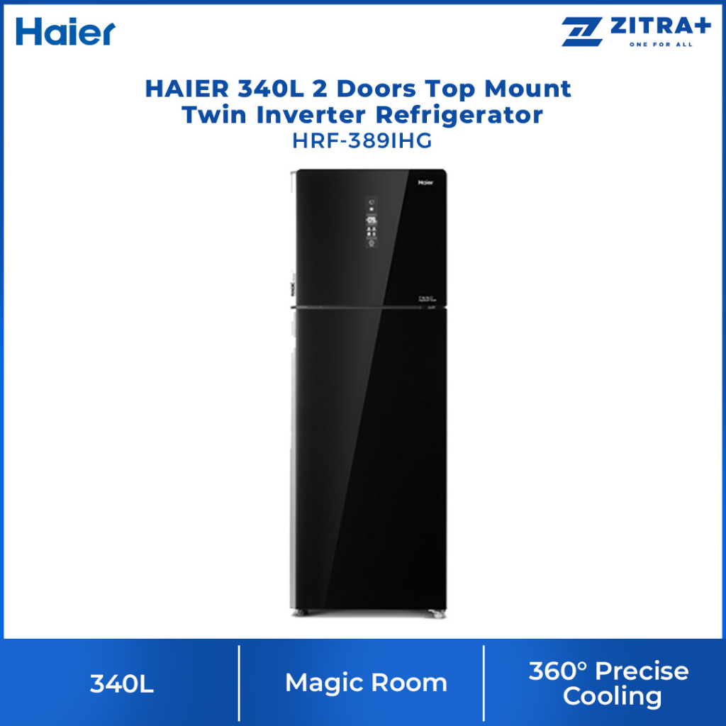 HAIER 340L 2 Doors Top Mount Twin Inverter Refrigerator HRF389IHG No