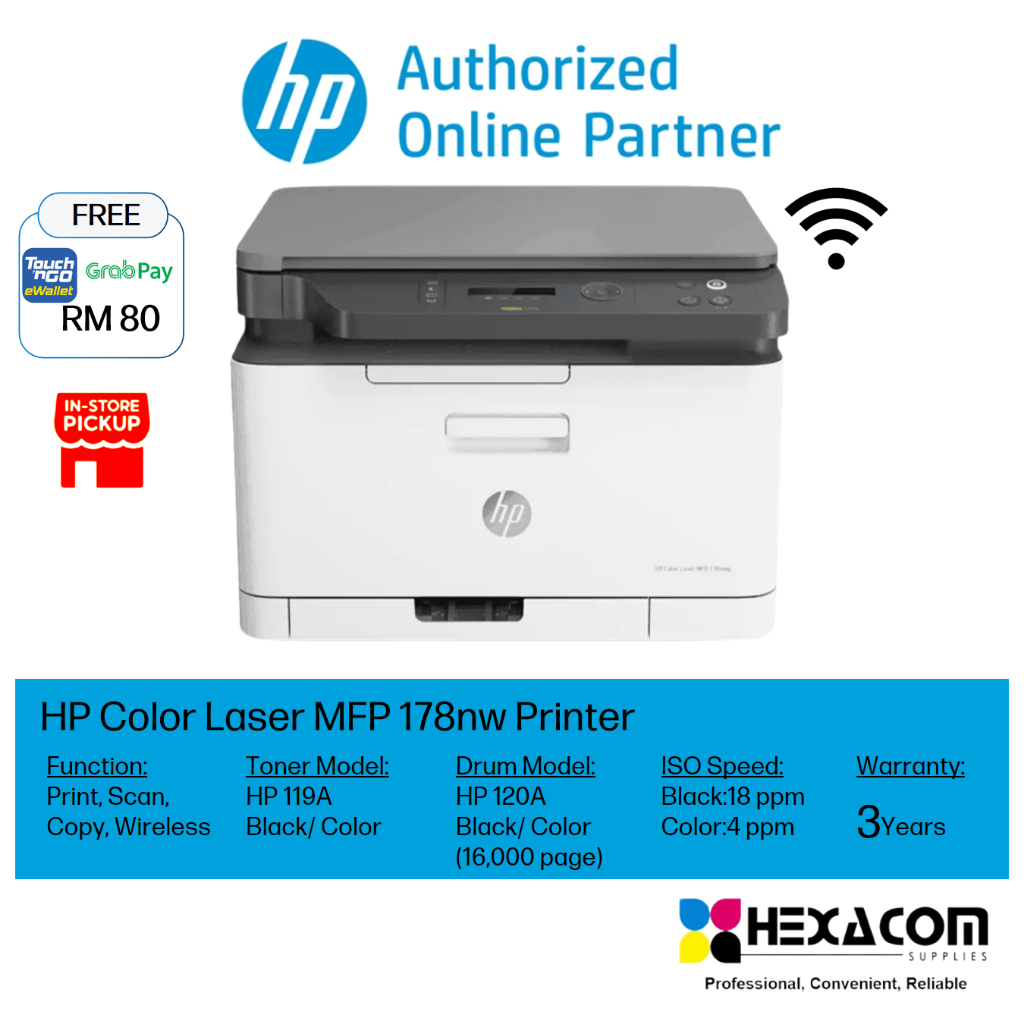 HP 179FNW/178NW/M182N/M282NW LaserJet All In One Printer Print/Scan