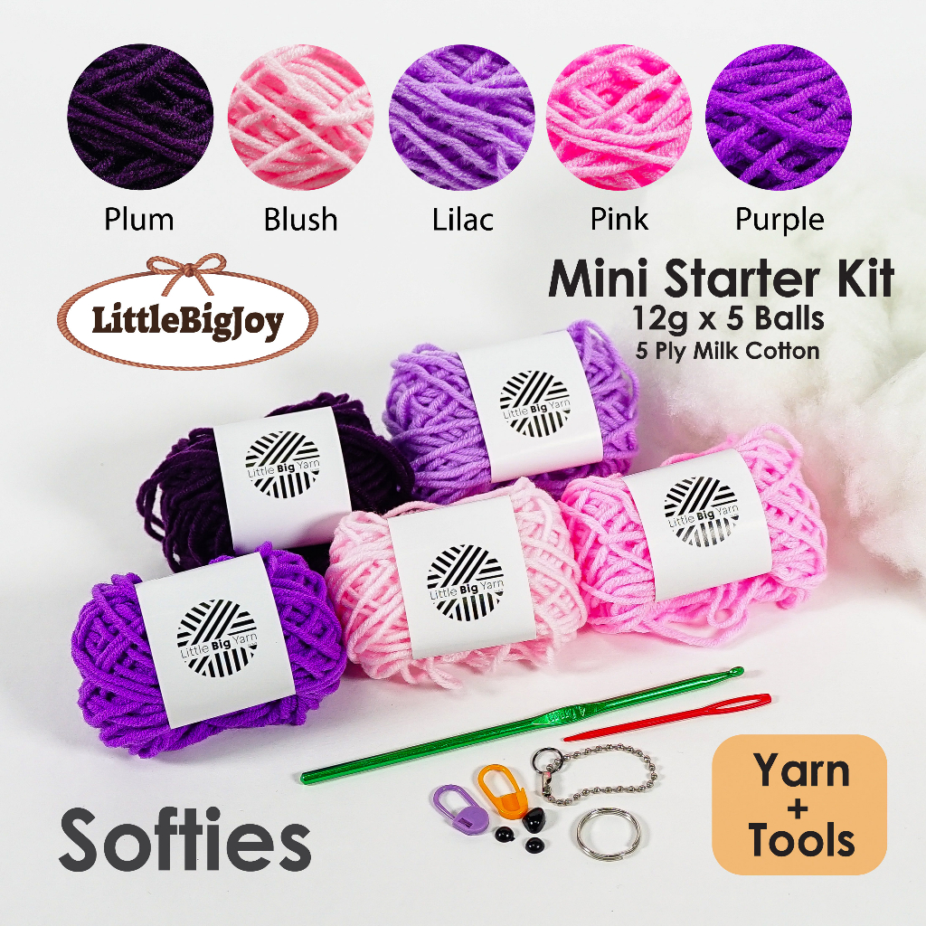 Mini Crochet Amigurumi Starter Beginners Kit Material Package Benang ...