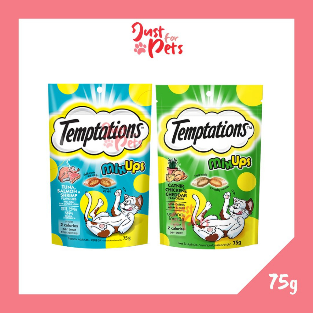 Temptations MixUps 75g Cat Treats (Tuna Salmon Shrimp / Catnip Chicken ...