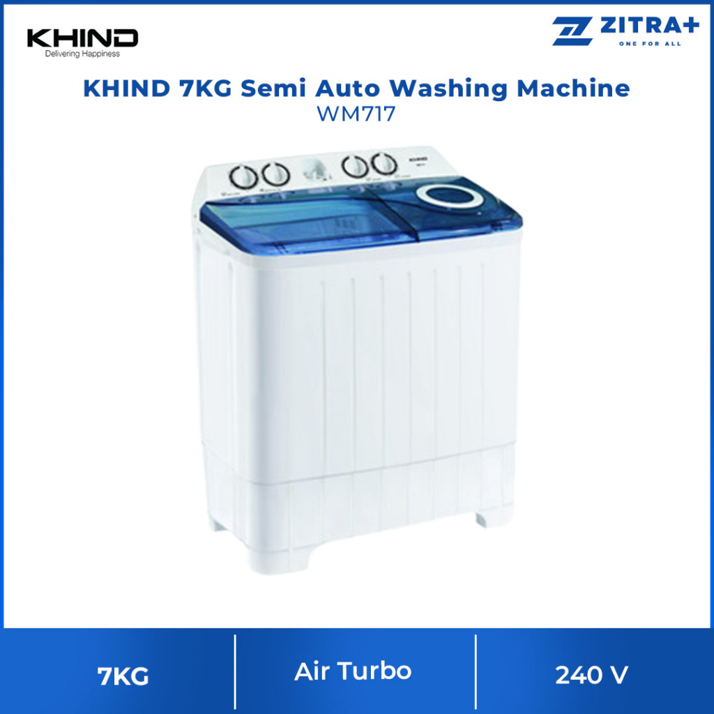 KHIND 7KG Top Load Semi Auto Washing Machine White WM717 | Big Pulsator ...