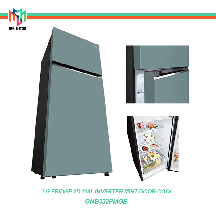 LG 2D Inverter Mint Door Cool Fridge Beige/Pink (330L) GNB332PMGB
