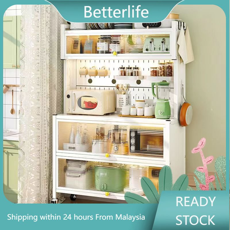 Kitchen Cabinet Dapur Kabinet Rak Dapur Microwave Oven Rack Multi-layer ...