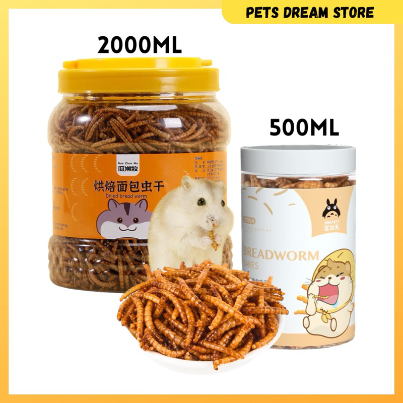 Dried Mealworm 2000ml 500ml Protein food Mealworm NonGMO Treats