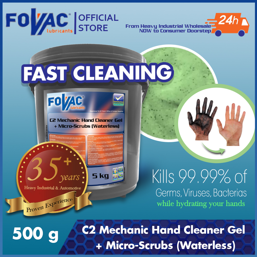 FOVAC C2 Mechanic Hand Cleaner Gel + MicroScrubs (Waterless),Mechanic