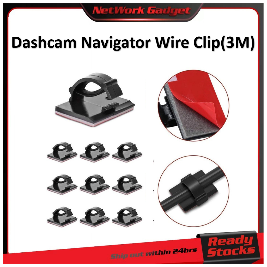 10pcs Cable Clip Wire Clip DashCam Cable Clip Organizer Tidy Cable