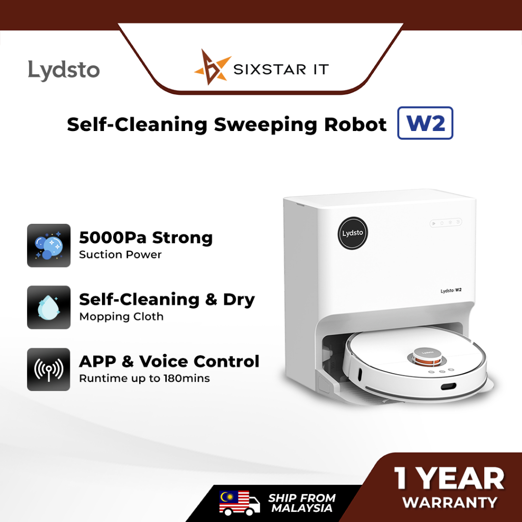 Lydsto W2 SelfCleaning Water Tank Sweeping Mopping Robot Vacuum