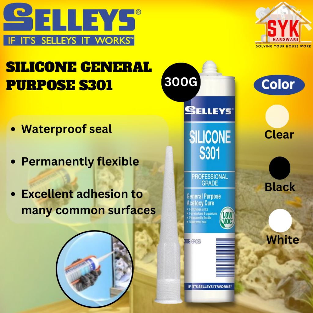 SYK Selleys S301 Silicon Sealant General Purpose Waterproof Seal