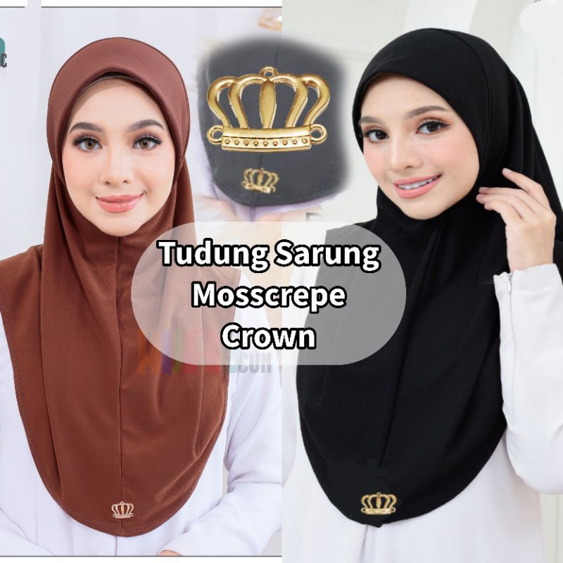 Saiz M Berdagu Tudung Sarung Mosscrepe Awning Lembut Instant Ironless