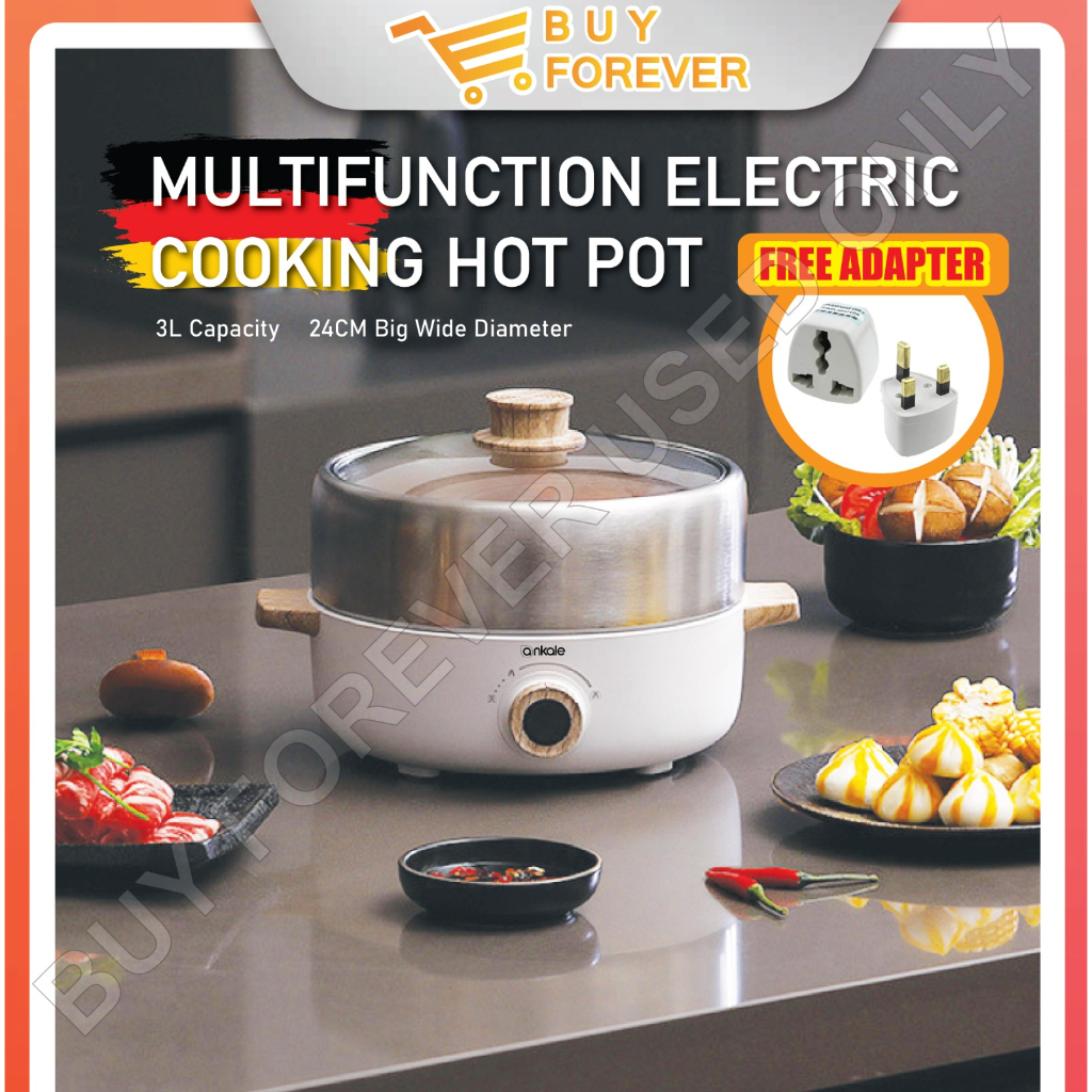 Uringo 3l Multifunctional Electric Hot Pot Non-stick Inner Pot Electric  Cooking Pot Cooking Pot Frying Pan Household