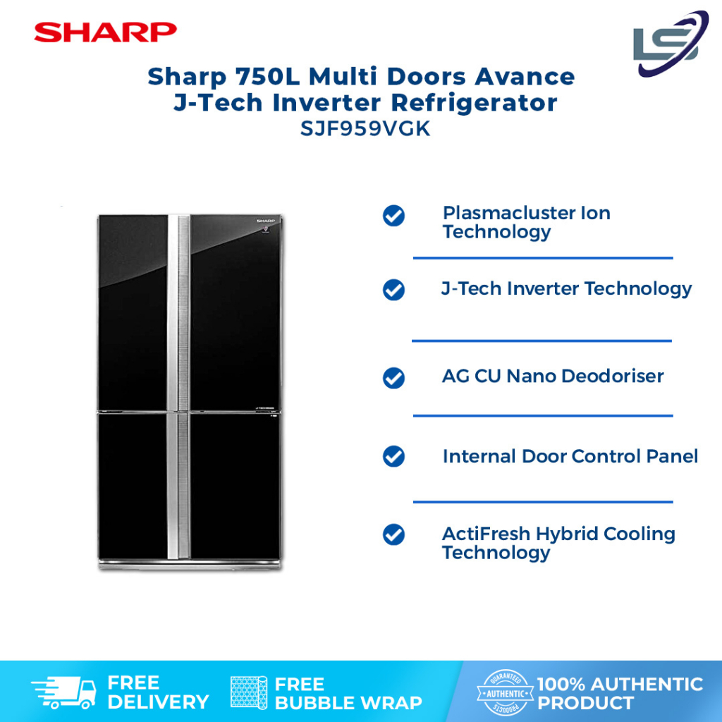 Sharp 750L Multi Doors Avance J-Tech Inverter Refrigerator SJF959VGK ...