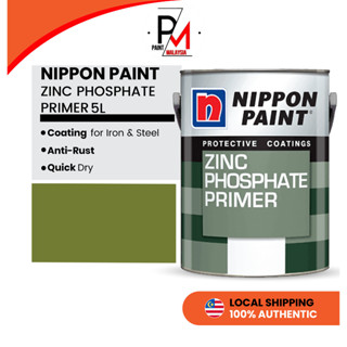 Nippon Paint Zinc Phosphate 5L Primer Grey Green Color Undercoat Iron ...