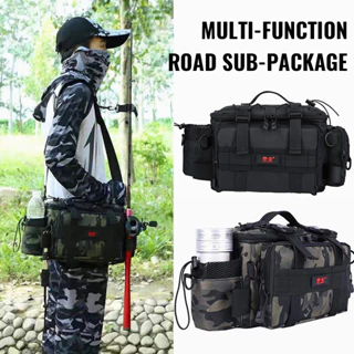 Multi-functional Large Capacity Fishing Backpack Travel Camping Fishing Rod Reel Tackle Bag Shoulder Bag Luggage Bag, Green