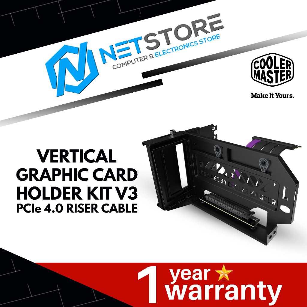 COOLER MASTER VERTICAL GRAPHIC CARD HOLDER KIT V3 PCIe 4.0 RISER CABLE MCAU000RKFVK03