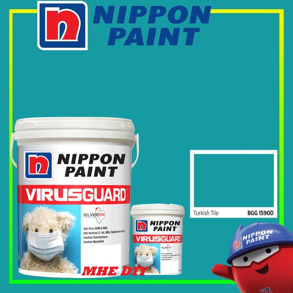 NIPPON PAINT 1L BGG 1590 D TURKISH TILE Interior Smooth Sheen / Matt