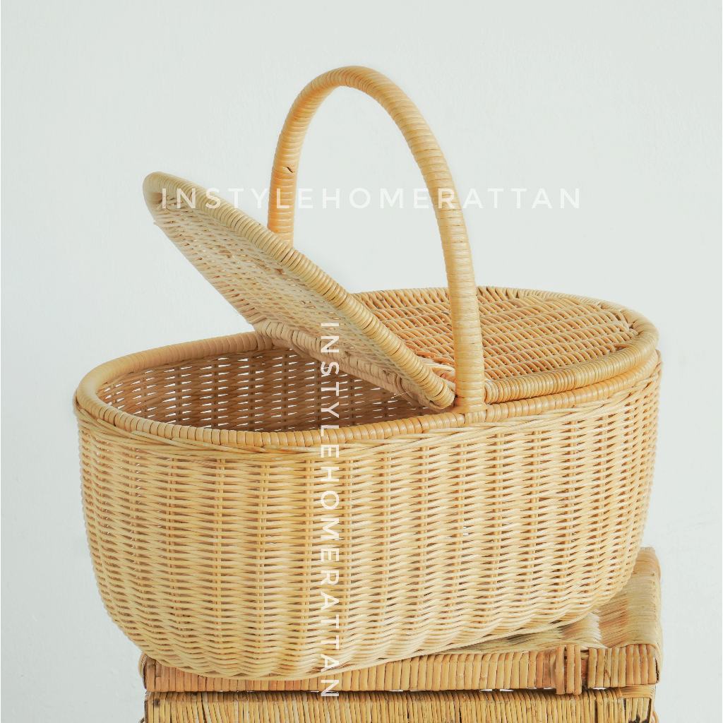 Bakul picnic rotan Picnic basket Family Camping Rattan | Shopee Malaysia