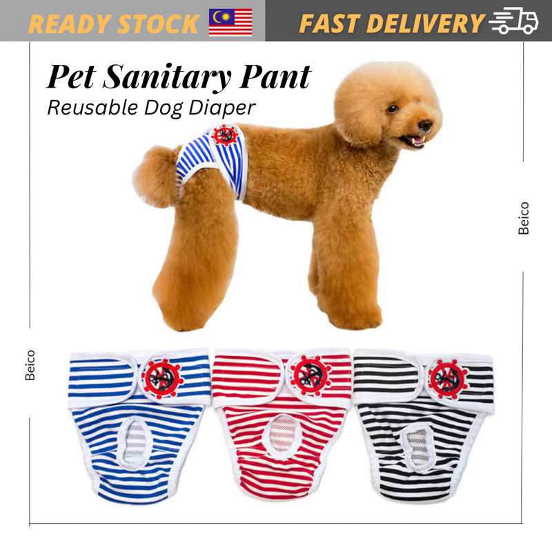 Female Pet Sanitary Pants Washable Female Dog Nappies Reusable Dog Diapers Female Dog Nappy High Water Absorption Shopee Malaysia