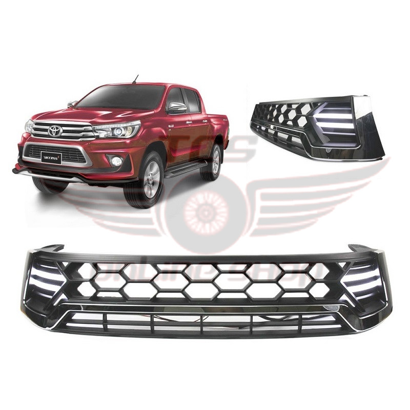 TOYOTA HILUX REVO 20152017 ABS FRONT GRILL (BLACK)DRL LED DAY LIGHT Shopee Malaysia