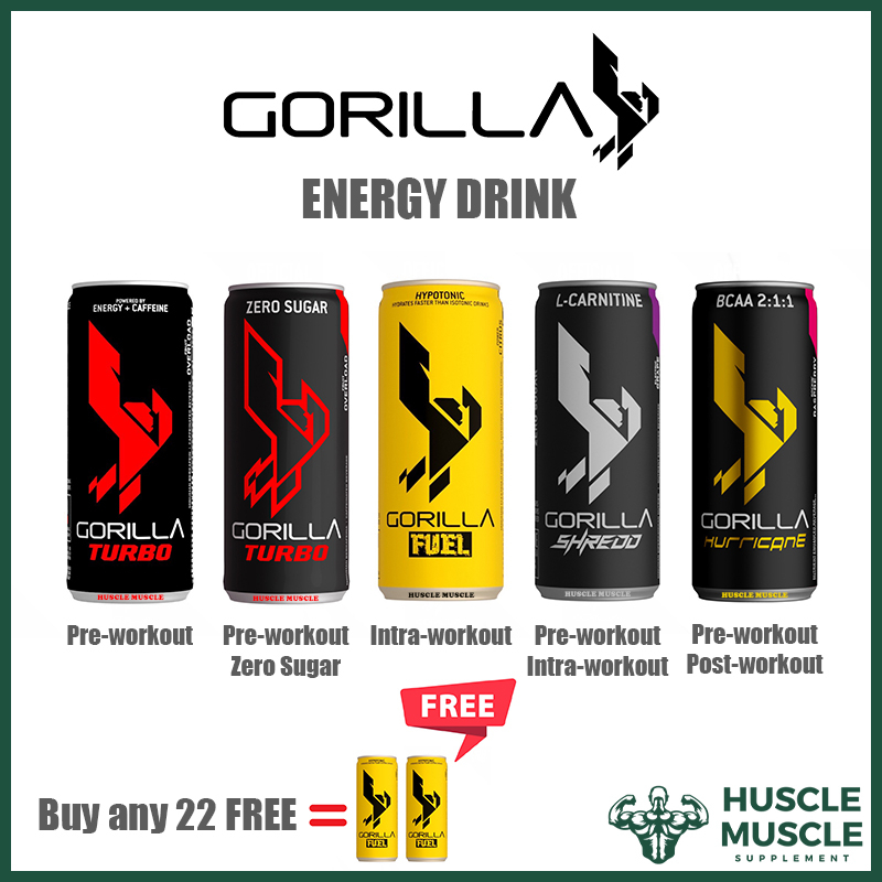 GORILLA ENERGY DRINK Energy Booster Hydration Fat Burner BCAA + Electrolytes (Pre/Intra
