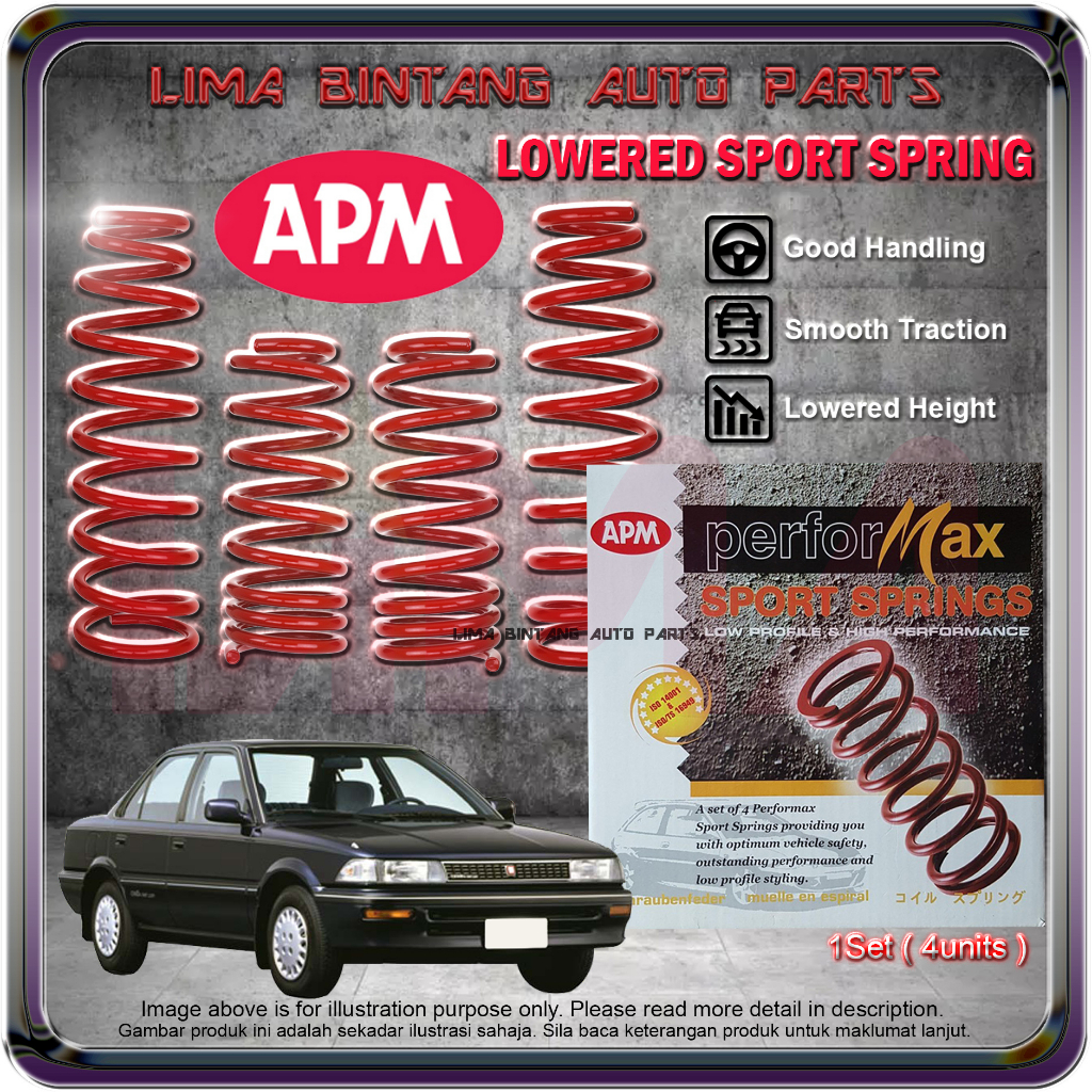 Toyota Corolla AE92 Sport Spring , Lower Coil Spring Apm Performax ...