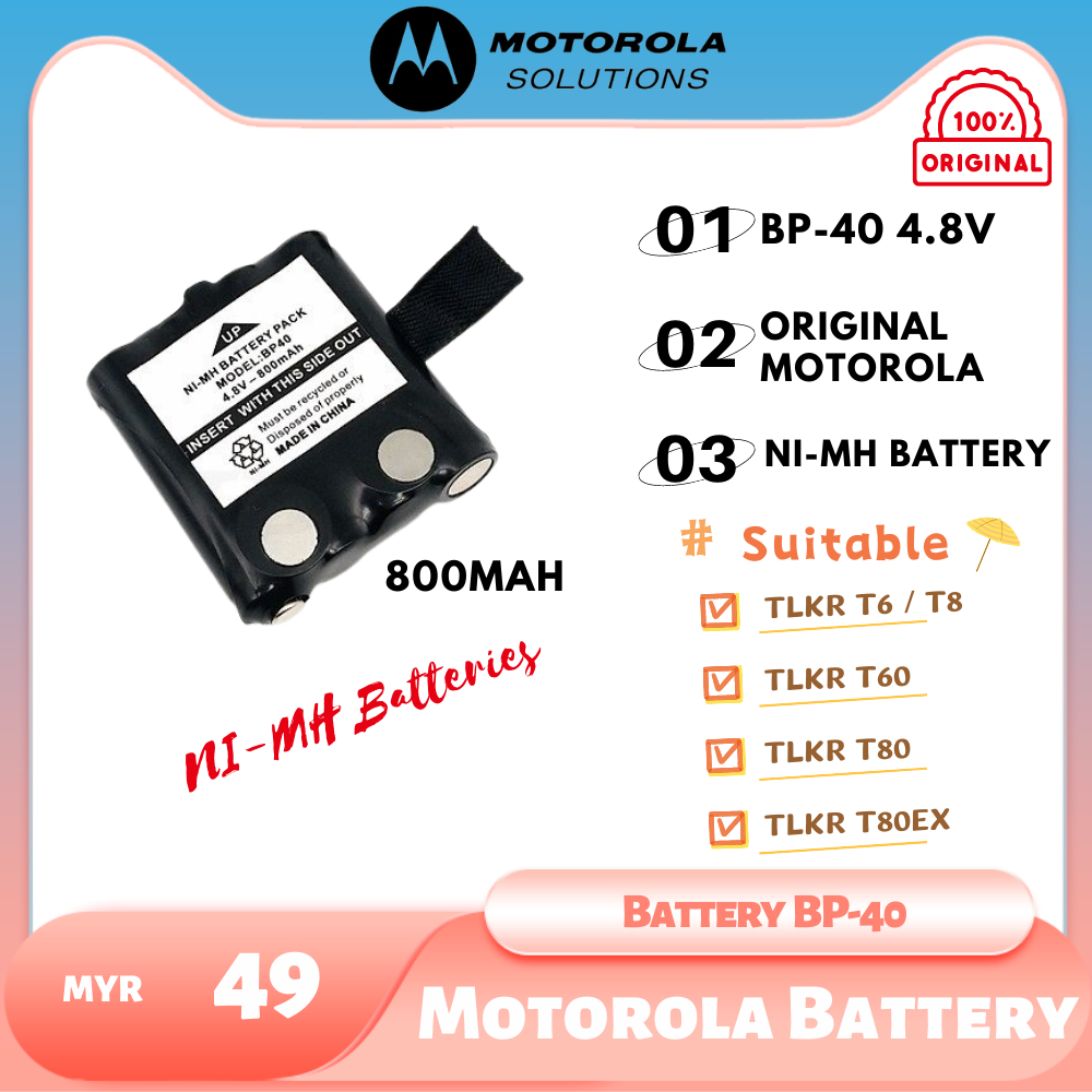 Original Motorola Walkie Talkie Battery BP-40 and IXNN4002B Ni-MH ...