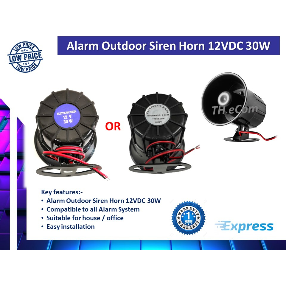 Alarm Outdoor Siren Horn 12VDC 30W - For Alarm System | Shopee Malaysia