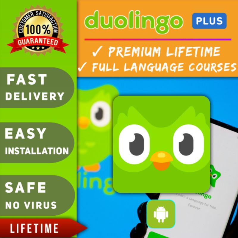 Duolingo Plus Premium (Latest Version 2023) Lifetime Premium