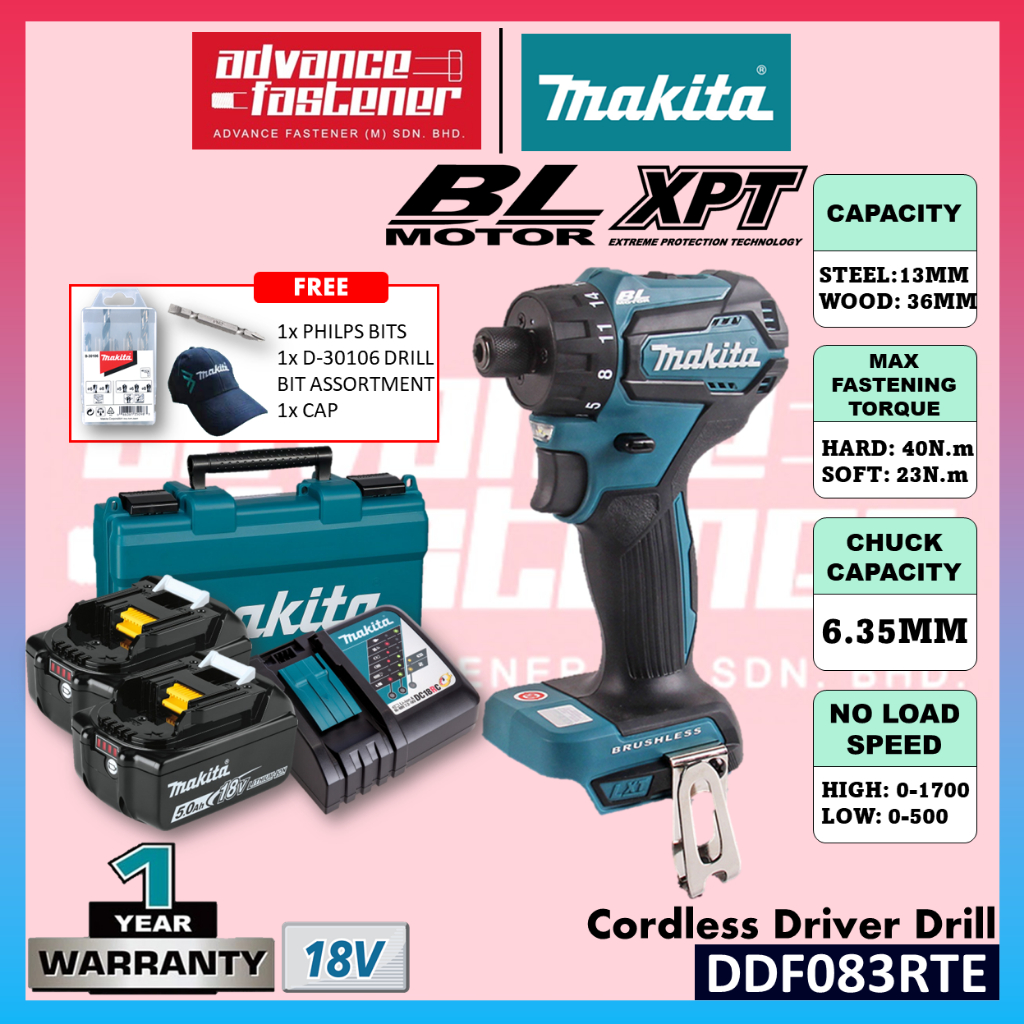 MAKITA DDF083RTE / DDF083RFE / DDF083Z 18V Cordless Driver Drill 13MM ...