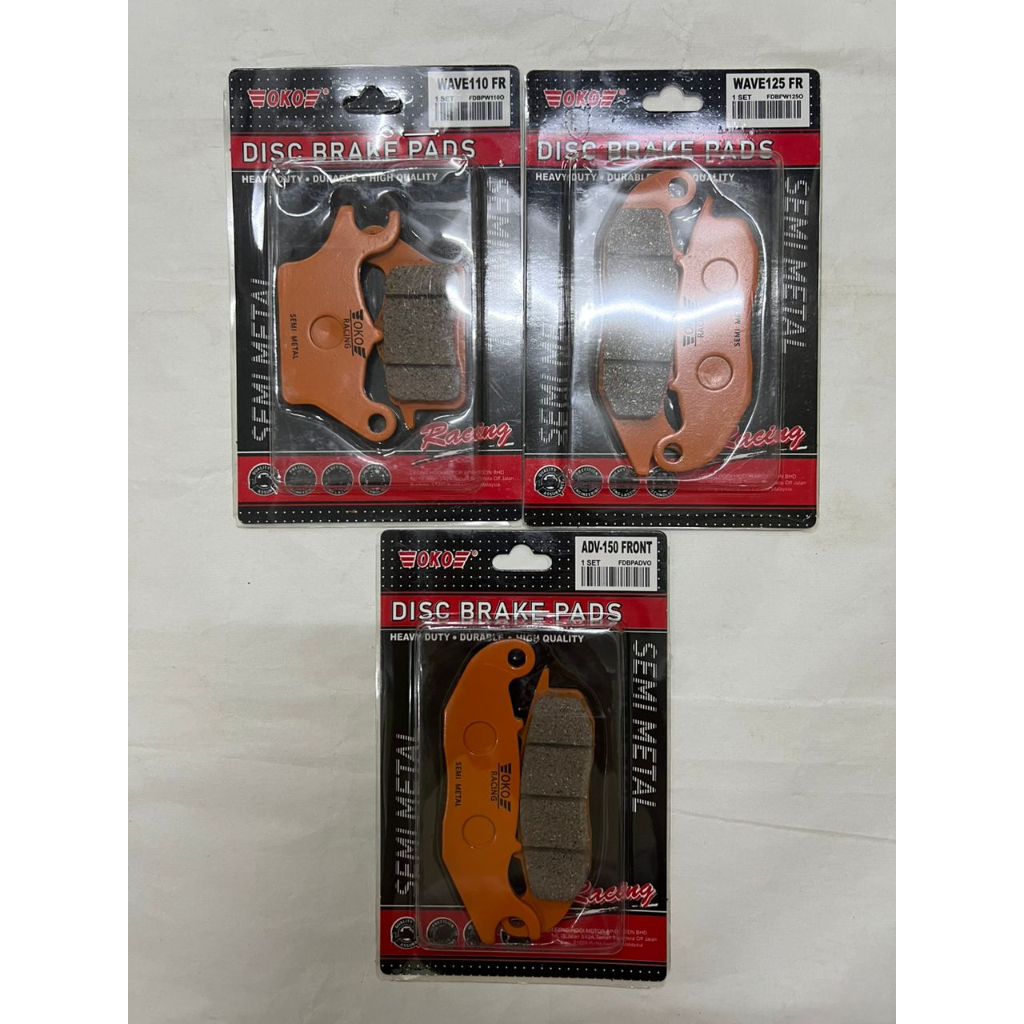HONDA WAVE110 / WAVE125 / ADV150 FRONT DISC BRAKE PAD SEMI METAL (OKO) Shopee Malaysia