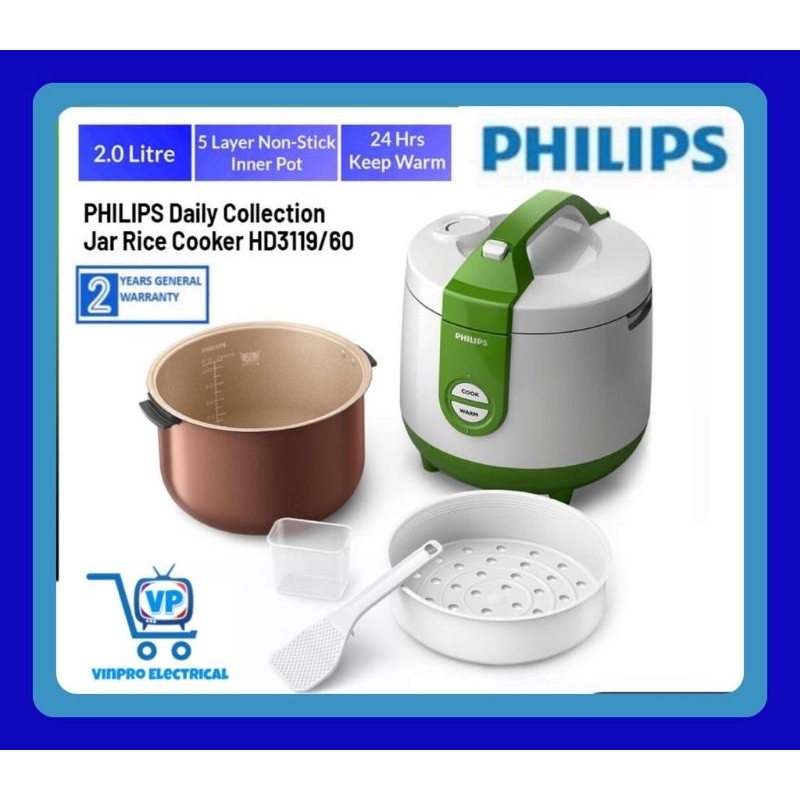Philips HD3119 Rice Cooker 2 Litre Shopee Malaysia