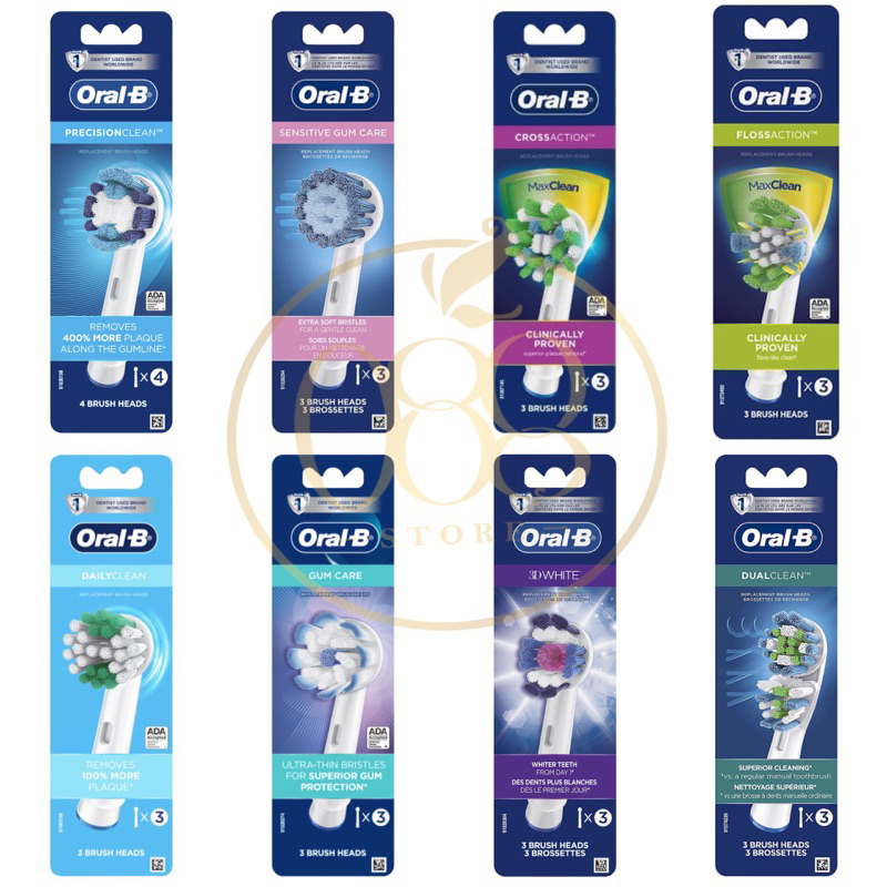 Oral-B Tooth Brush Head Refill PRECISION CLEAN CROSS ACTION FLOSS ...