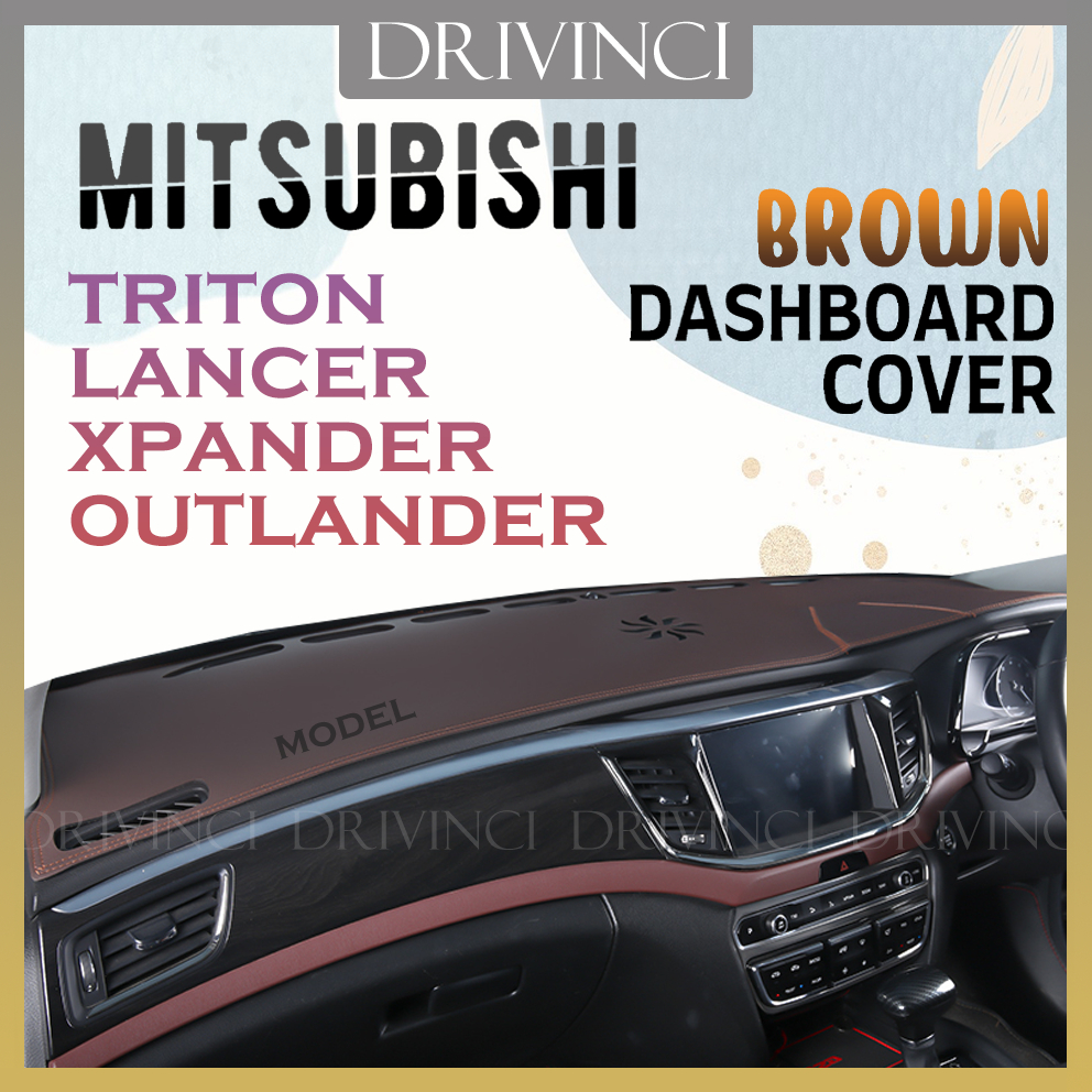 Mitsubishi Lancer Outlander Xpander Triton Leather Brown Dashboard Cover Dashmat Shopee Malaysia