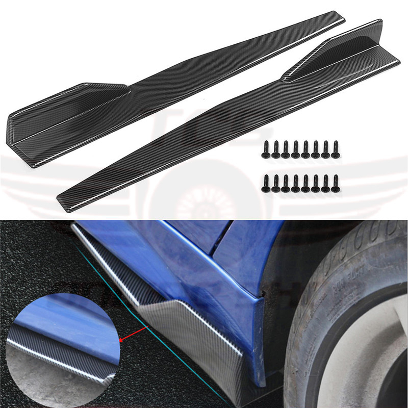 120cm Universal Car Side Skirt Rocker Splitters Winglet Wings Diffuser ...