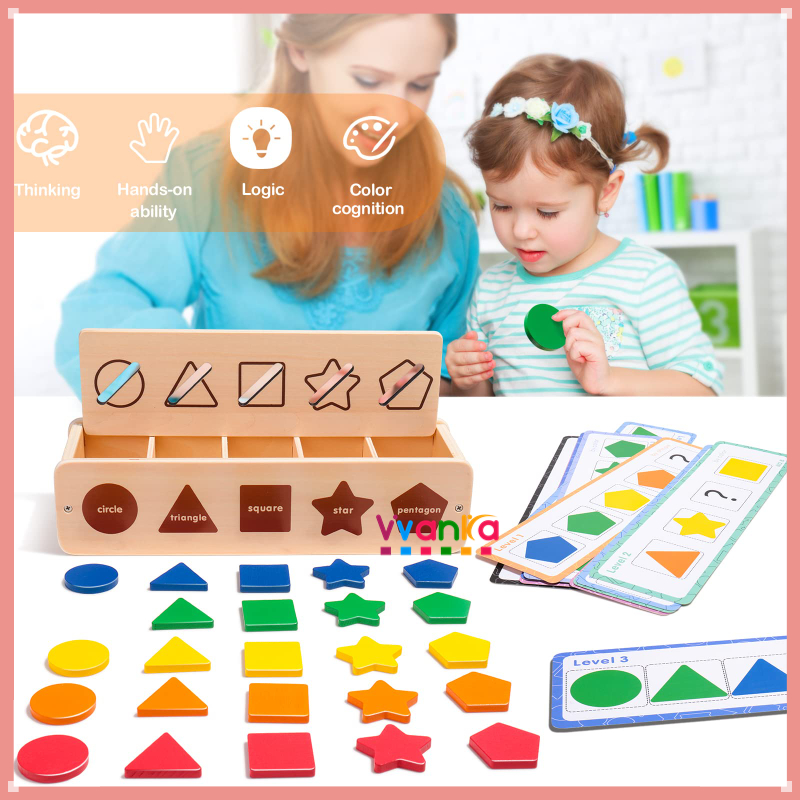 VVANKA [From KL] Montessori Toys Baby Shape Sorting Toy Color Sorting ...