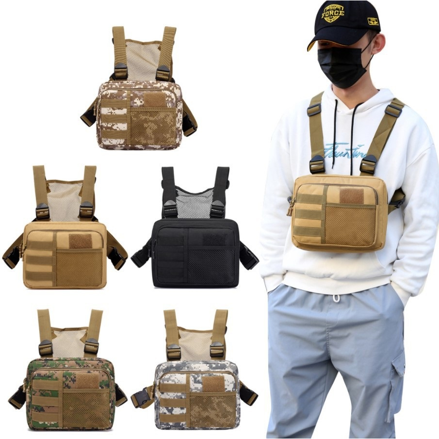 🇲🇾 READY STOCK | Outdoor Tactical Chest Bag Running Sports Vest Bag ...