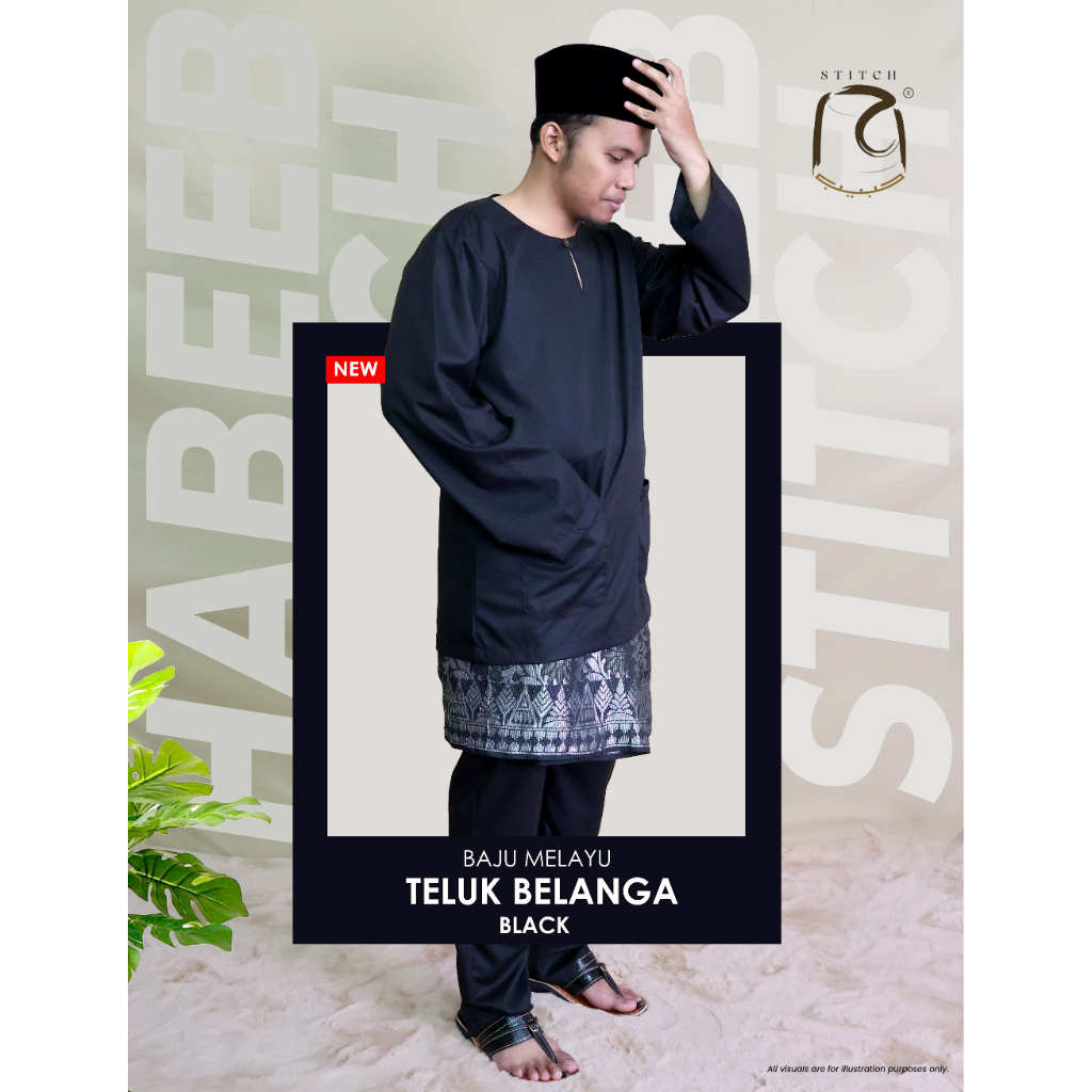 BAJU MELAYU TELUK BELANGA: BLACK/HITAM | Shopee Malaysia