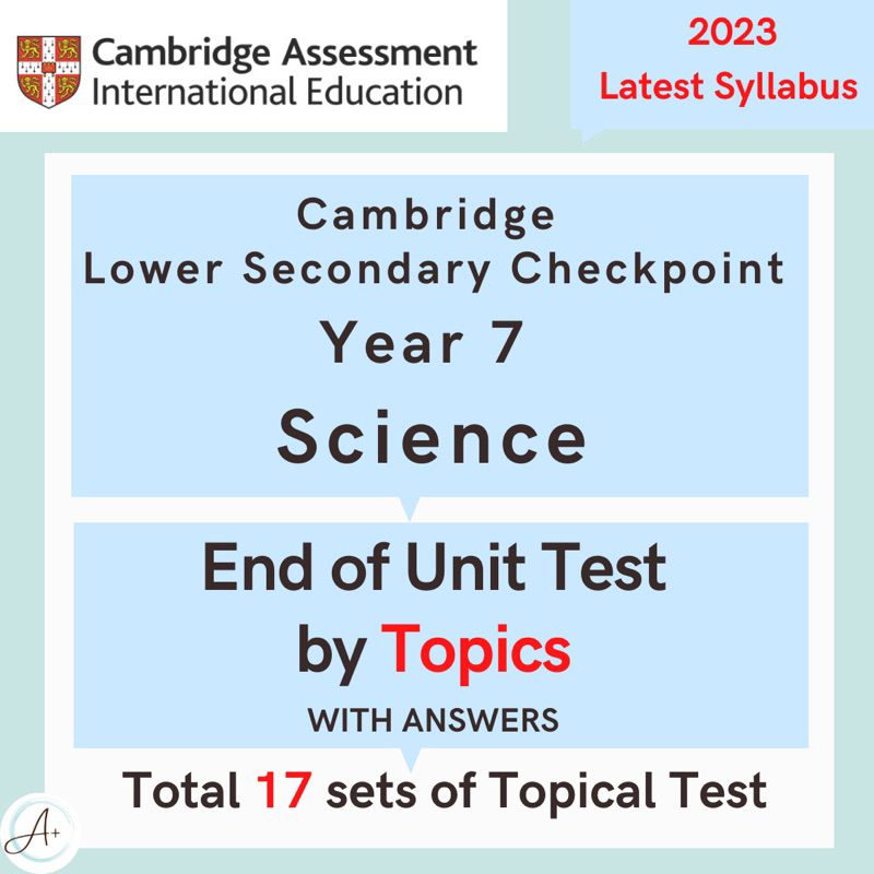 [Hardcopy]Cambridge Lower Secondary Checkpoint Y7 Science Topical Test