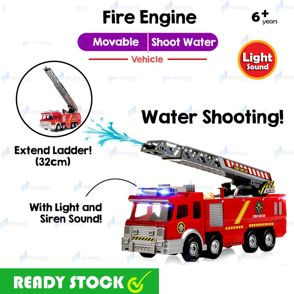 Fire truck toy that best sale shoots water