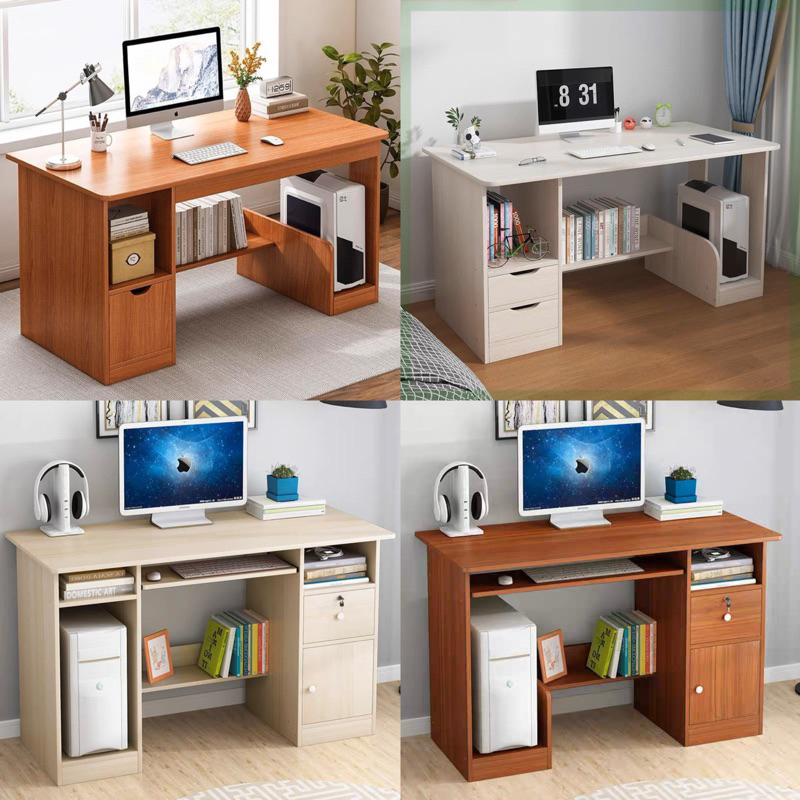 80/90/100/120cm Computer Desk with Keyboard Tray And Drawers, Students ...